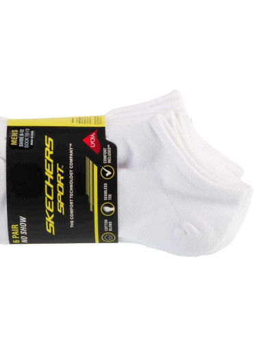Skechers 6pk men mn cotton nshw socks s117809-wht białe 41-46