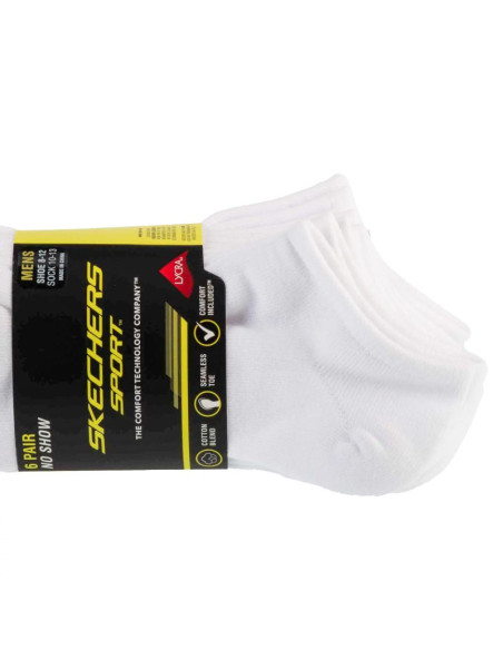 Skechers 6pk men mn cotton nshw socks s117809-wht białe 41-46