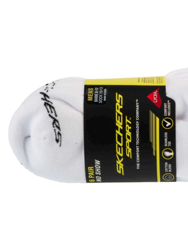 Skechers 6pk men mn cotton nshw socks s117809-wht białe 41-46