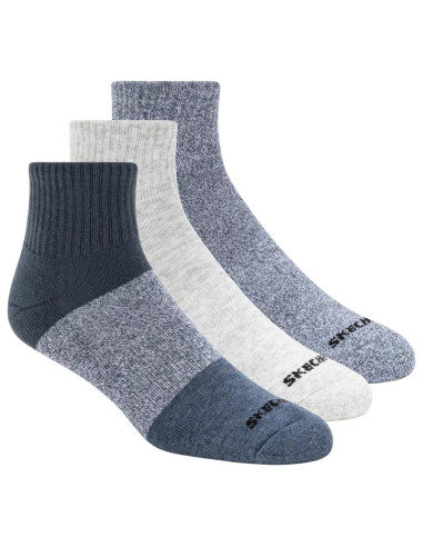 Skechers 3pk mens qtr colorbloc socks s118998-blu wielokolorowe 41-46