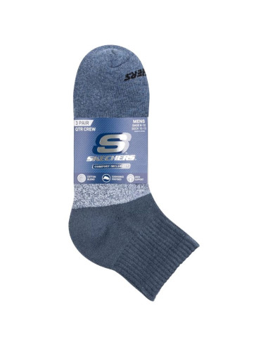 Skechers 3pk mens qtr colorbloc socks s118998-blu wielokolorowe 41-46