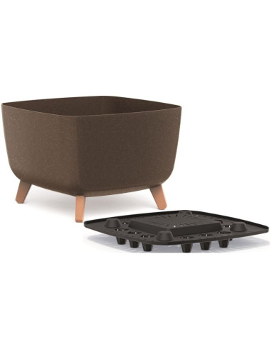 Doniczka gracia square eco wood 39x39cm kawa