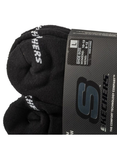 Skechers 6pk unisex 1/2 terry crew socks s118210-blk czarne 41-46