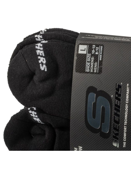 Skechers 6pk unisex 1/2 terry crew socks s118210-blk czarne 41-46