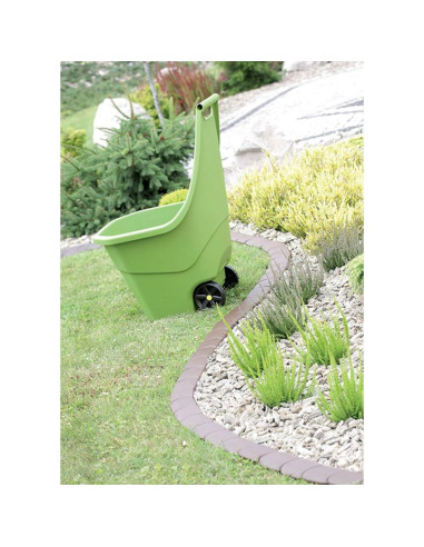 Obrzeże palisada ogrodowa płaska podwójna kostka 3,8 m brąz