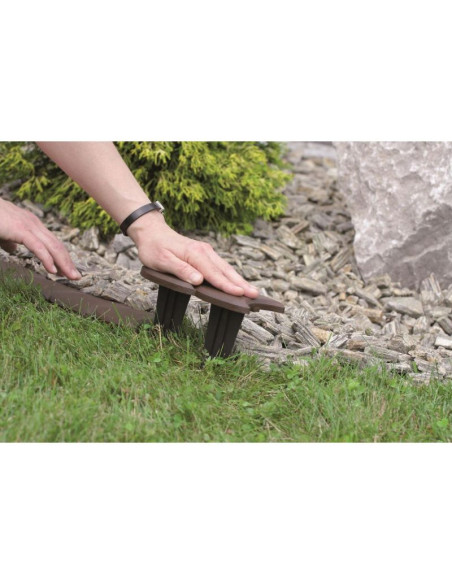 Obrzeże palisada ogrodowa płaska podwójna kostka 3,8 m brąz