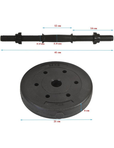 Hantel ebfit kompozytowy regulowany 10 kg