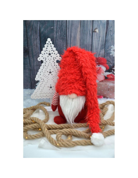 Skrzat gnom z futrzaną czapą 86cm