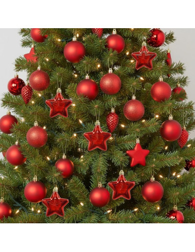 Bombka dekoracyjna plastikowa bezpieczna 40szt czerwony mica