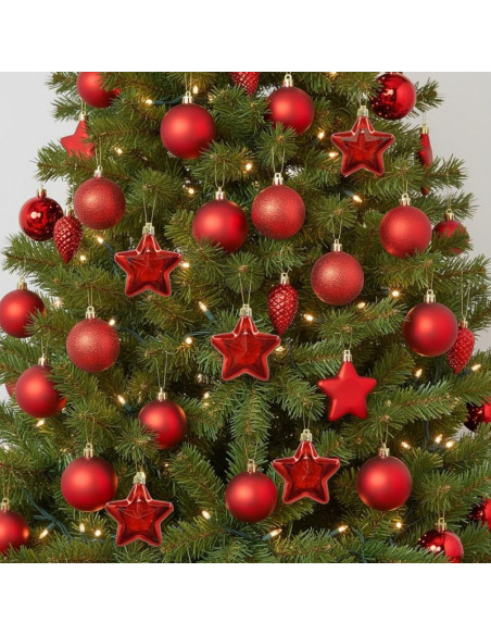 Bombka dekoracyjna plastikowa bezpieczna 40szt czerwony mica