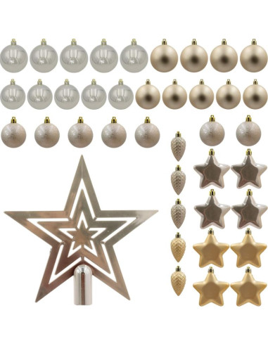 Bombka dekoracyjna plastikowa bezpieczna 40szt cream mica