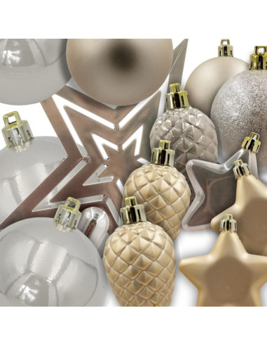 Bombka dekoracyjna plastikowa bezpieczna 40szt cream mica