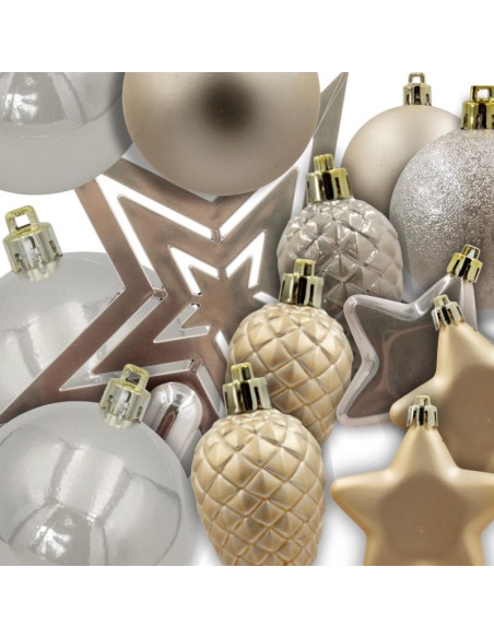 Bombka dekoracyjna plastikowa bezpieczna 40szt cream mica