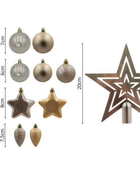 Bombka dekoracyjna plastikowa bezpieczna 40szt cream mica