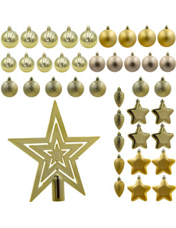 Bombka dekoracyjna plastikowa bezpieczna 40szt złota mica 2