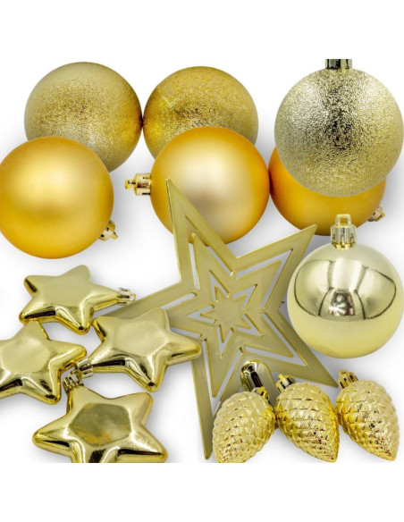 Bombka dekoracyjna plastikowa bezpieczna 40szt złota mica