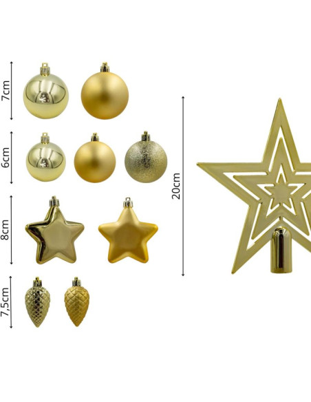 Bombka dekoracyjna plastikowa bezpieczna 40szt złota mica