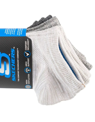 Skechers 6pk boys no terry socks s112222-gry szare 31-34