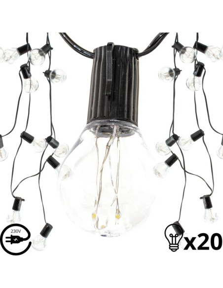 Party light girlanda zewnętrzna 20 żarówek 100led 5,8m 230v
