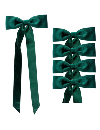 Kokarda dekoracyjna zielona 2x19x48cm 4szt mica
