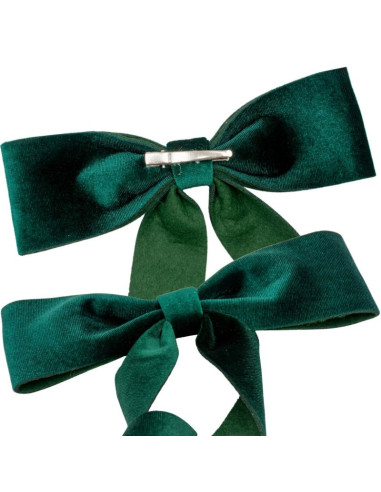 Kokarda dekoracyjna zielona 2x19x48cm 4szt mica