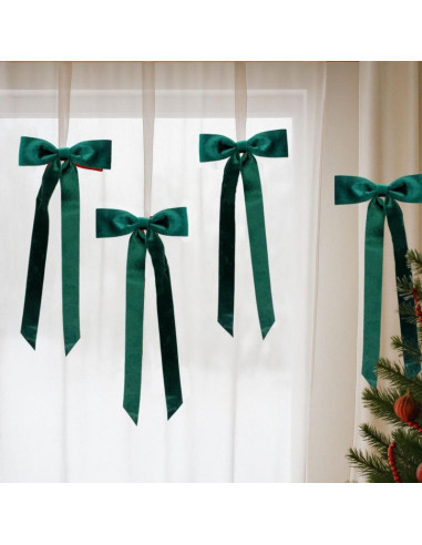 Kokarda dekoracyjna zielona 2x19x48cm 4szt mica