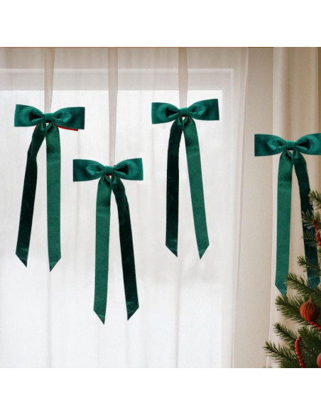 Kokarda dekoracyjna zielona 2x19x48cm 4szt mica