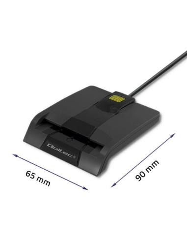 Qoltec czytnik chipowych kart id inteligentny | scr-0634 | usb typ c