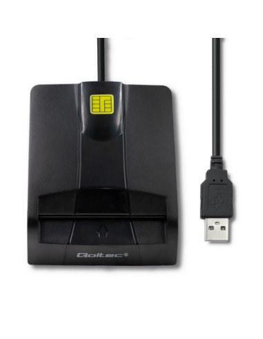 Qoltec czytnik chipowych kart id inteligentny | scr-0634 | usb typ c