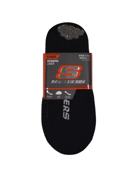 Skechers 5pk womens non terry socks s110703-blk czarne 36-40