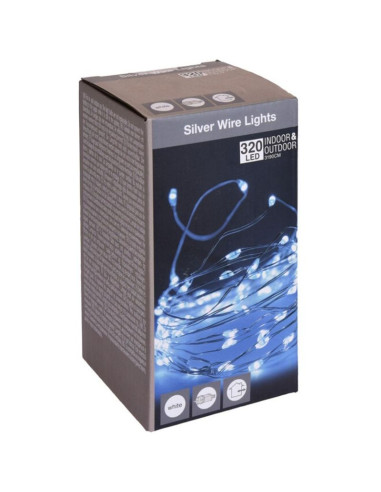 Lampki druciki girlanda 320 led zimny biały