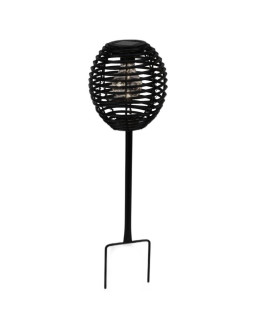 Lampa solarna kula rattan czarna progarden