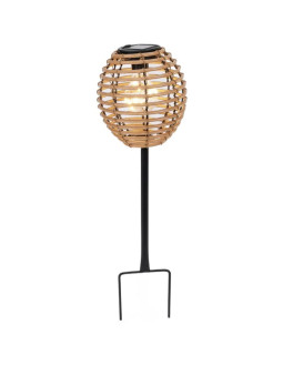 Lampa solarna kula rattan brązowa progarden