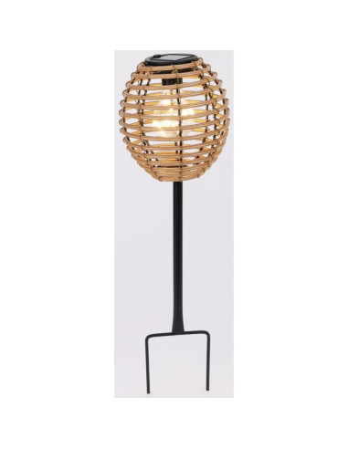Lampa solarna kula rattan brązowa progarden