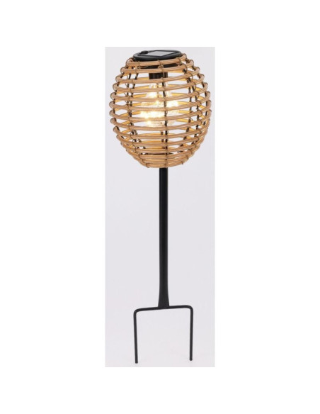 Lampa solarna kula rattan brązowa progarden
