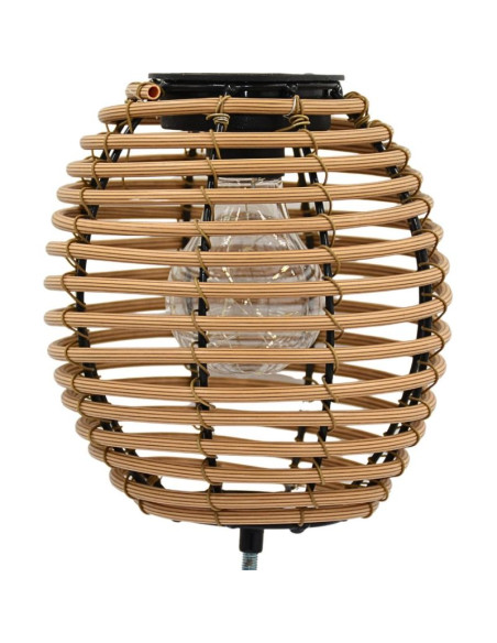 Lampa solarna kula rattan brązowa progarden