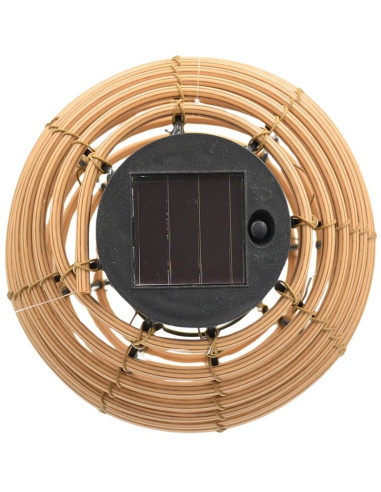 Lampa solarna kula rattan brązowa progarden