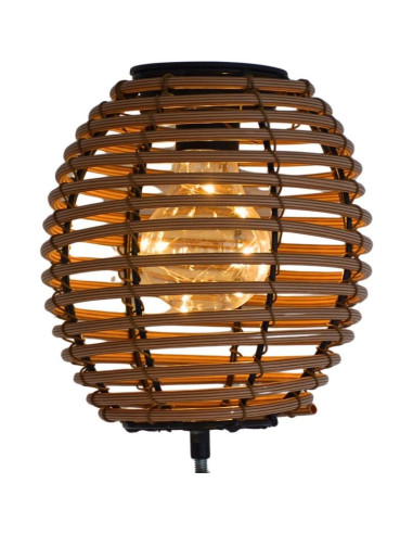 Lampa solarna kula rattan brązowa progarden
