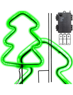 Neon choinka zielona 87 led na baterie 16x91cm luca
