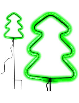 Neon choinka zielona 87 led na baterie 16x91cm luca 2