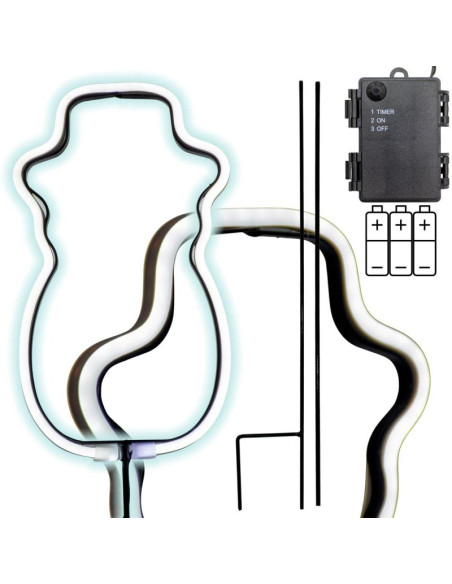 Neon bałwan biały 81 led na baterie 14,5x96cm luca