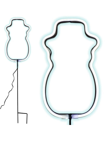 Neon bałwan biały 81 led na baterie 14,5x96cm luca