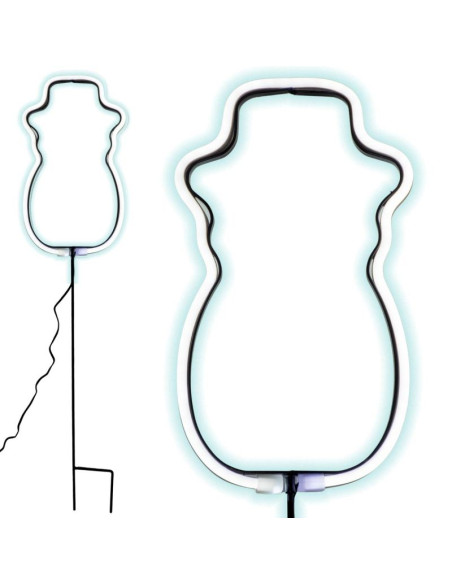 Neon bałwan biały 81 led na baterie 14,5x96cm luca