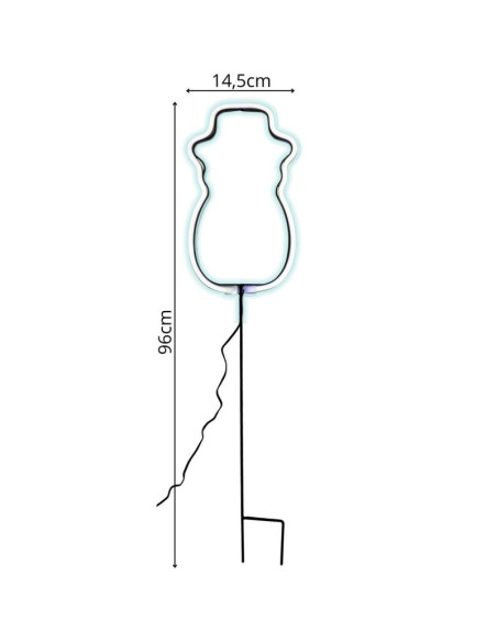 Neon bałwan biały 81 led na baterie 14,5x96cm luca