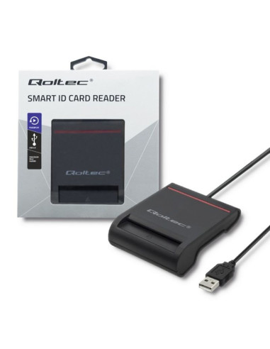 Qoltec inteligentny czytnik kart chipowych id usb 2.0 | plug&play