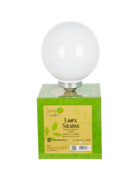 Lampa solarna kula mleczna 30x62cm
