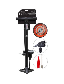 Pompka warsztatowo rowerowa xqmax pro 160psi (11bar) z manometrem mała podstawa