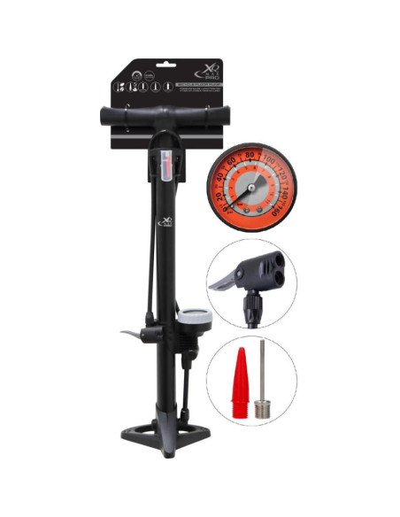 Pompka warsztatowo rowerowa xqmax pro 160psi (11bar) z manometrem mała podstawa