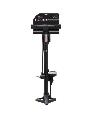 Pompka warsztatowo rowerowa xqmax pro 160psi (11bar) z manometrem mała podstawa