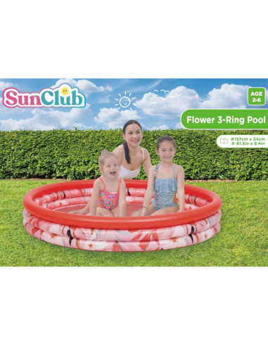 Basen dziecięcy 3- pierścieniowy kwiaty 157x24cm 51465